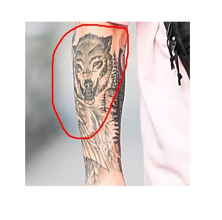 Wolf Tattoo of Pete Davidson reflects the love and care for his family members.