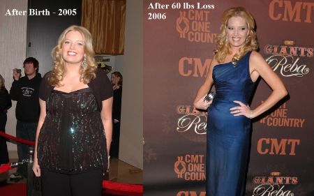 Melissa Peterman before and after 60-pound weight loss.