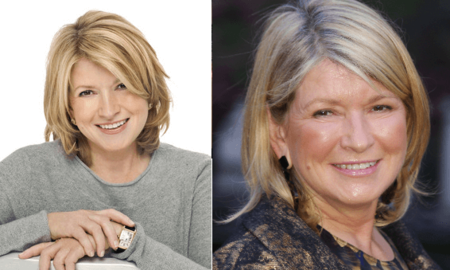 Martha Stewart before and after alleged plastic surgery.