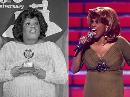 Jennifer Holliday before and after weight loss surgery.