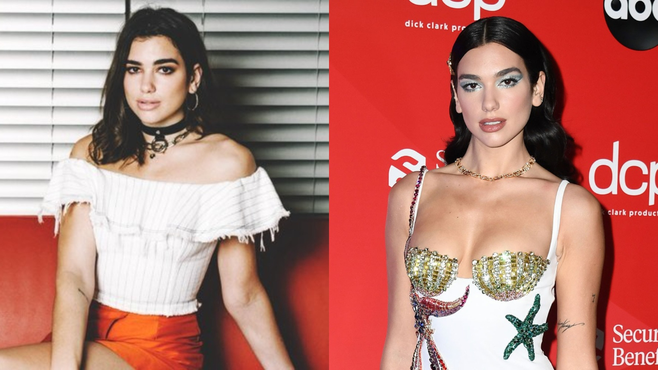 Dua Lipa before and after plastic surgery.