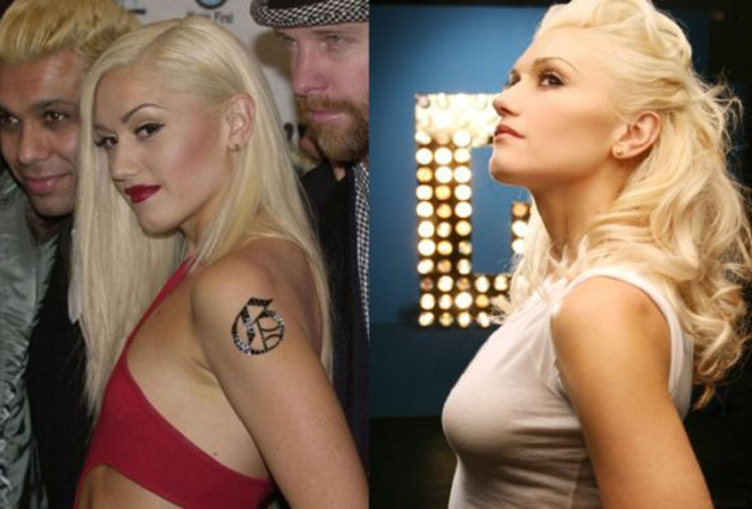 Gwen Stefani before and after boob job plastic surgery. 