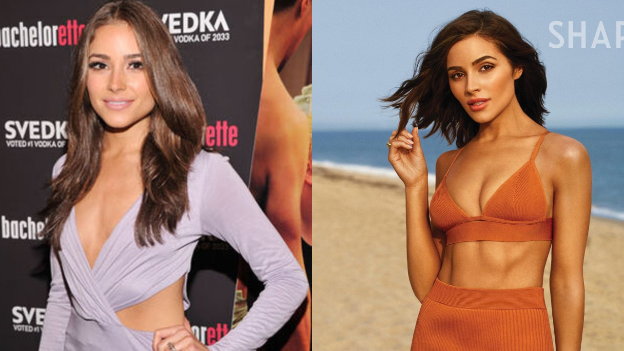 Olivia Culpo before and after alleged plastic surgery procedures.