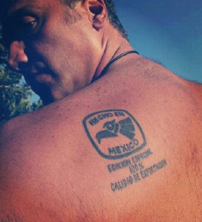 Alejandro Fernandez's back tattoo.