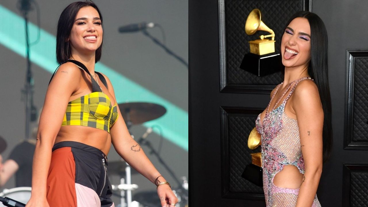Dua Lipa before and after weight loss.