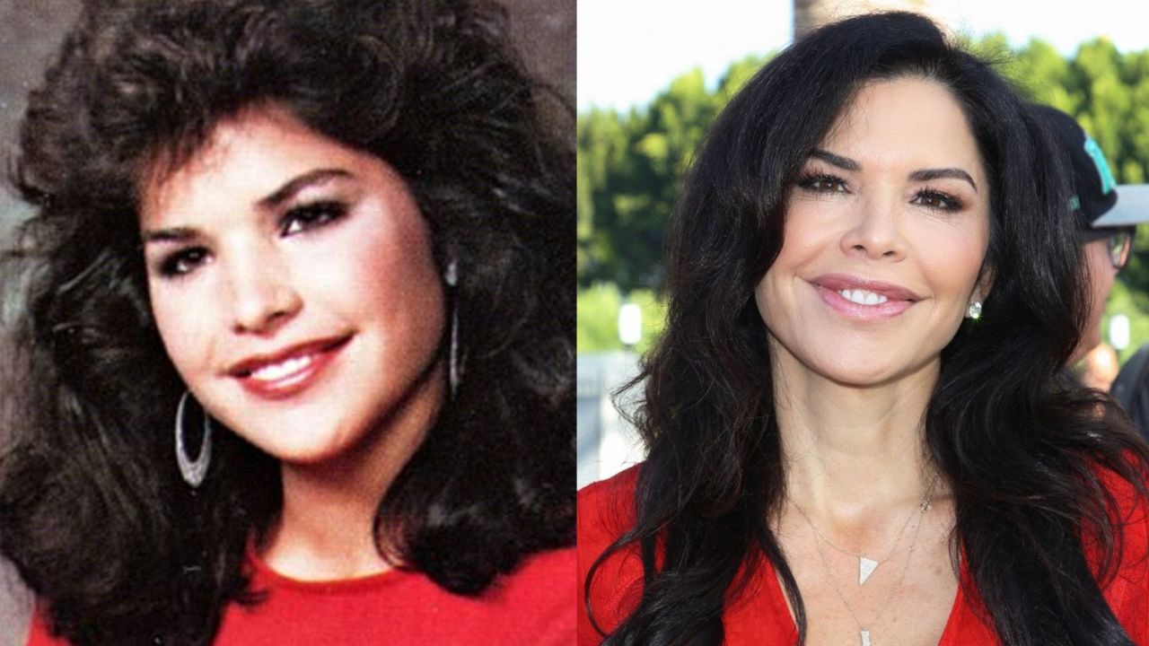 Lauren Sanchez before and after alleged plastic surgery operations.