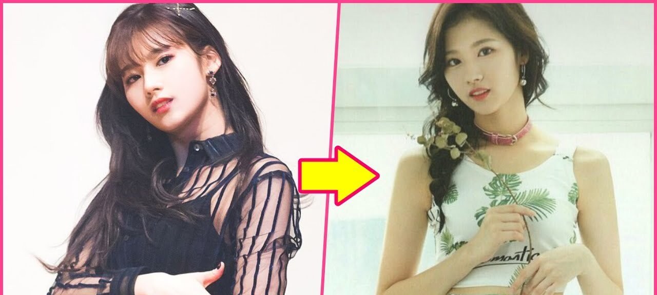 TWICE star Sana before and after weight loss.