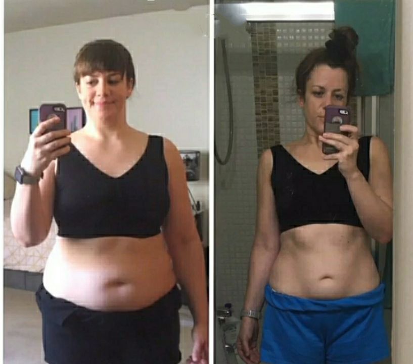 Lara Beitz before and after 40 pounds weight loss.