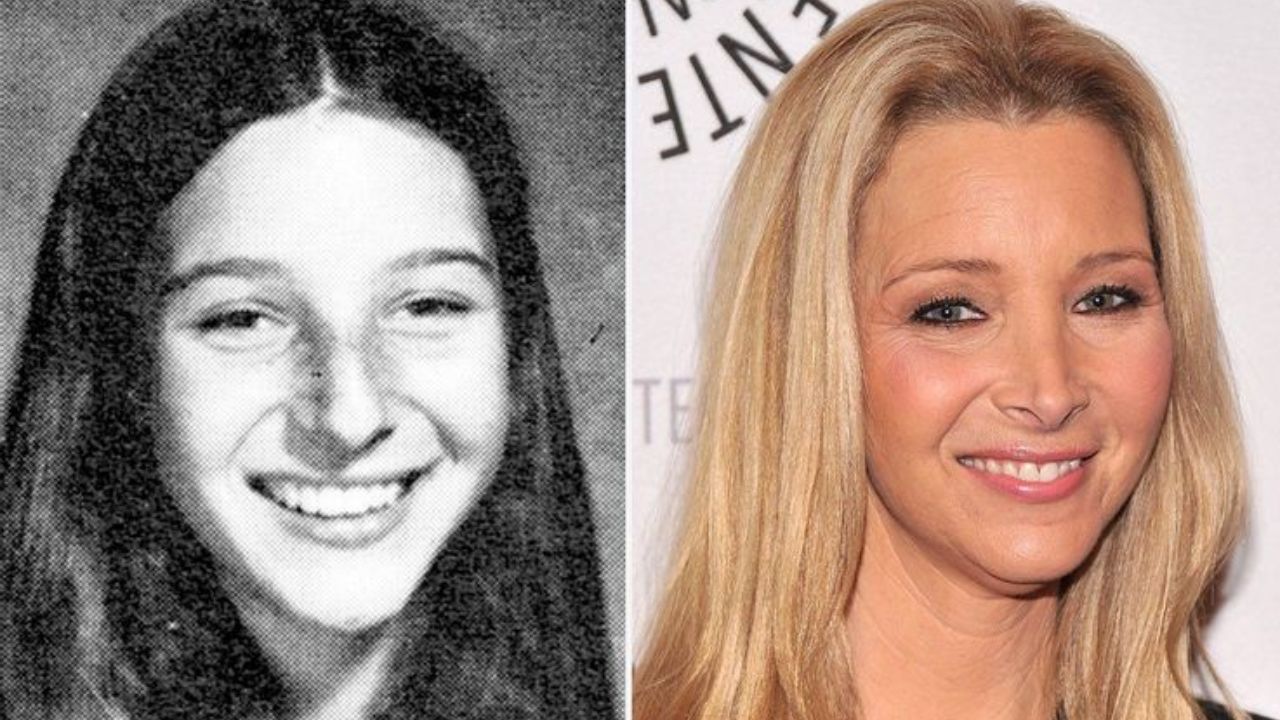 Lisa Kudrow before and after nose job plastic surgery.