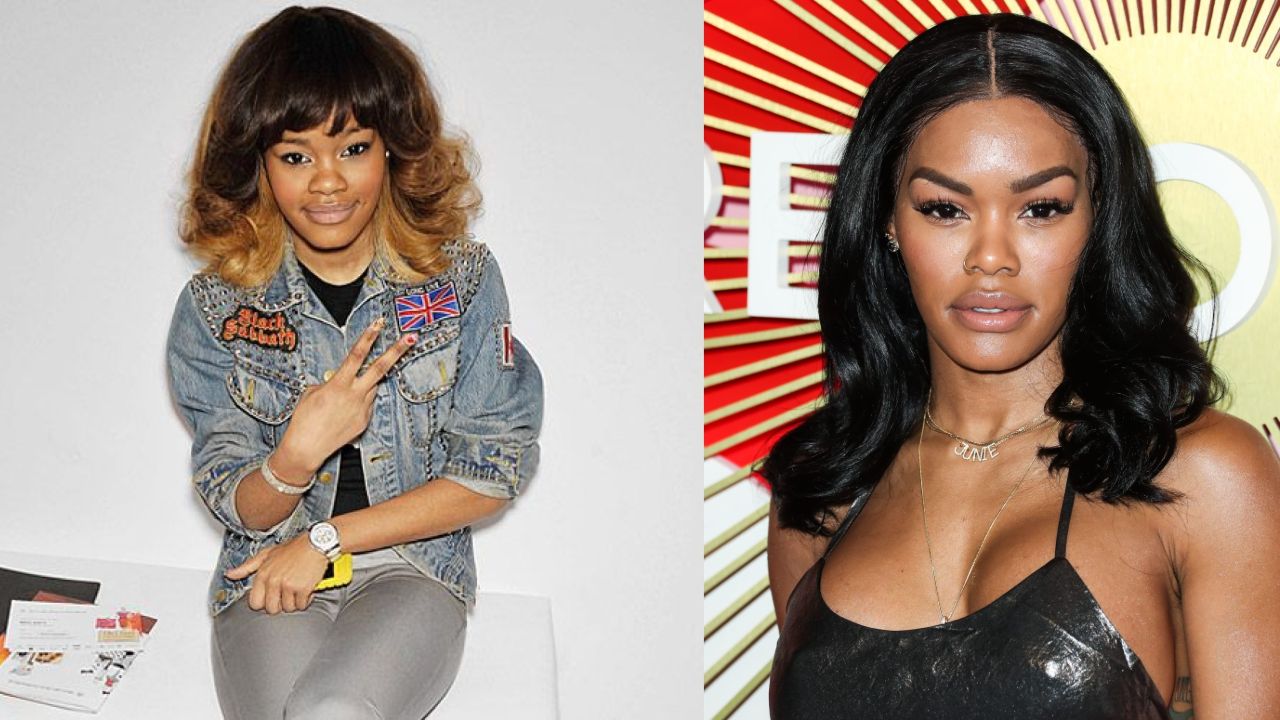 Teyana Taylor before and after alleged plastic surgery.