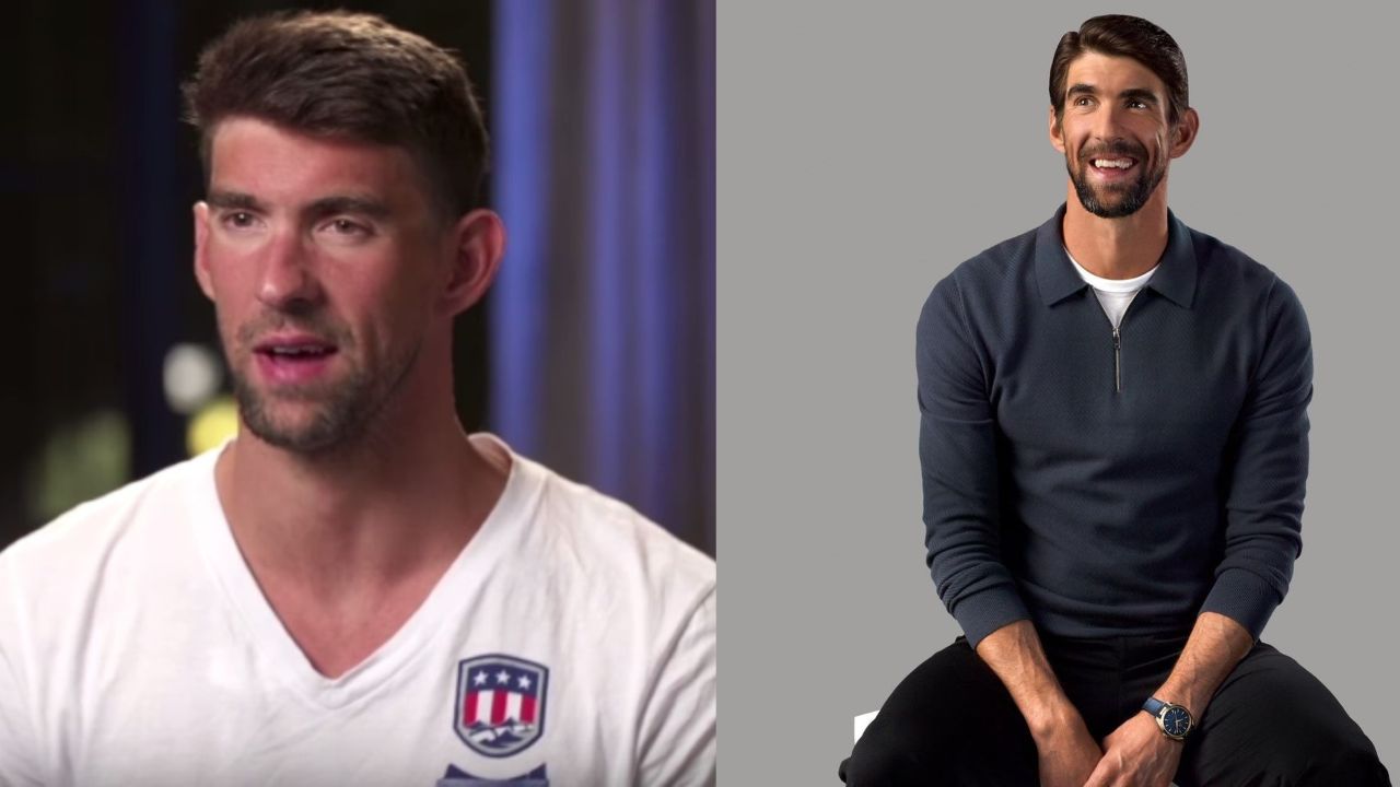 Michael Phelps before and after alleged plastic surgery.