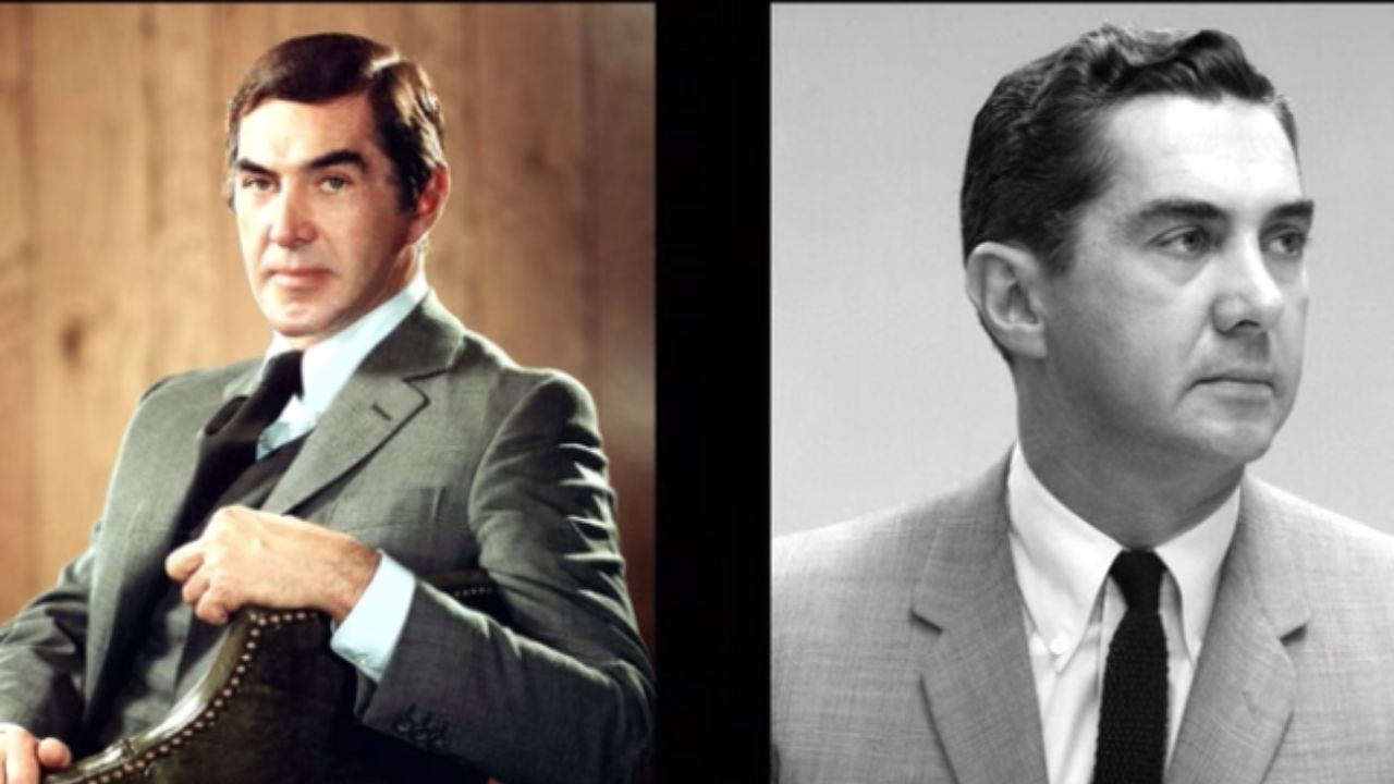 John DeLorean before and after plastic surgery on his jaw.