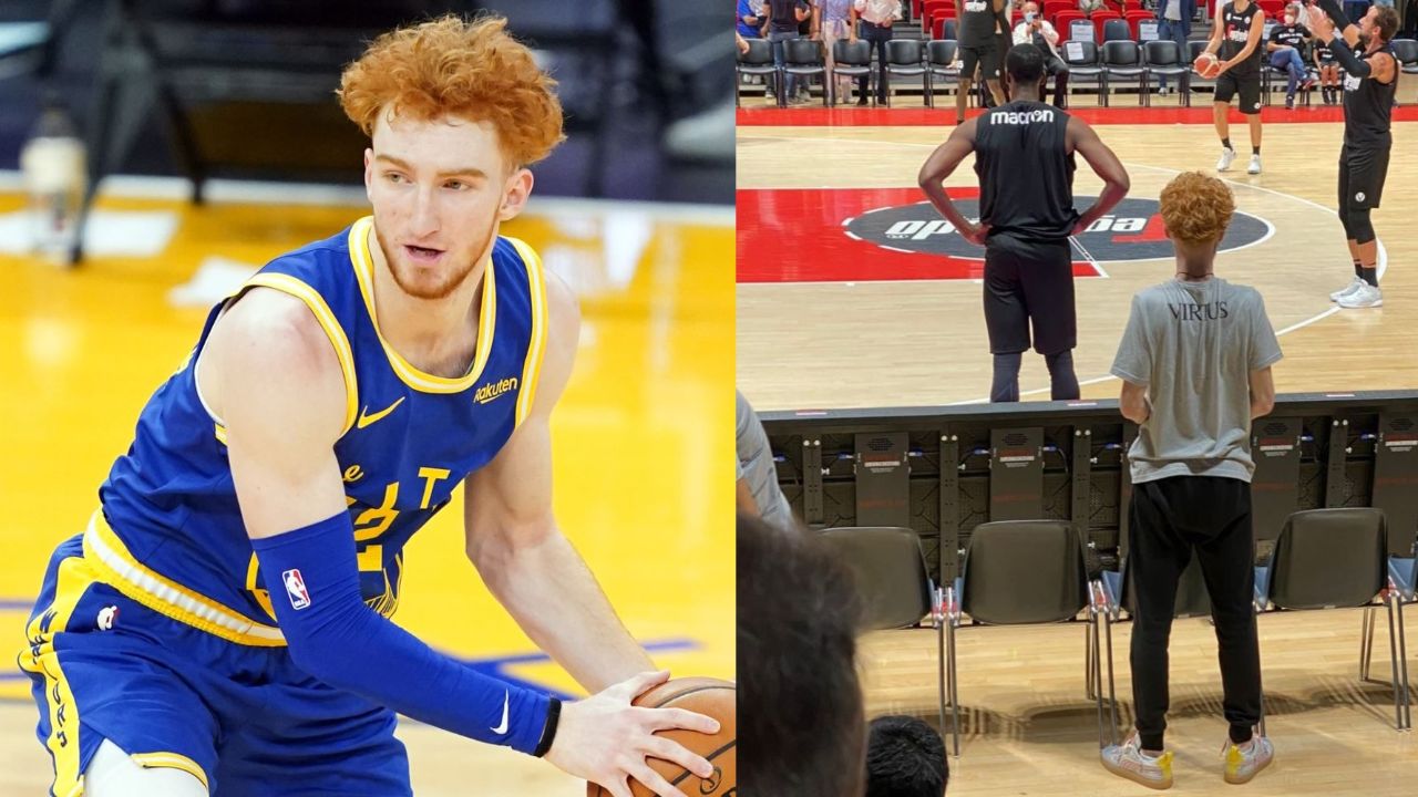 Nico Mannion before and after weight loss caused by an intestinal virus infection.