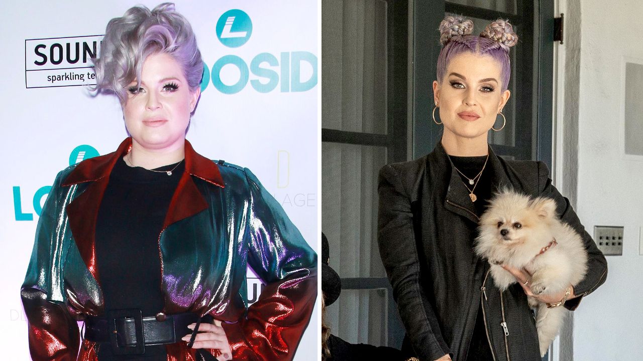 Kelly Osbourne before and after 90 pounds weight loss.
