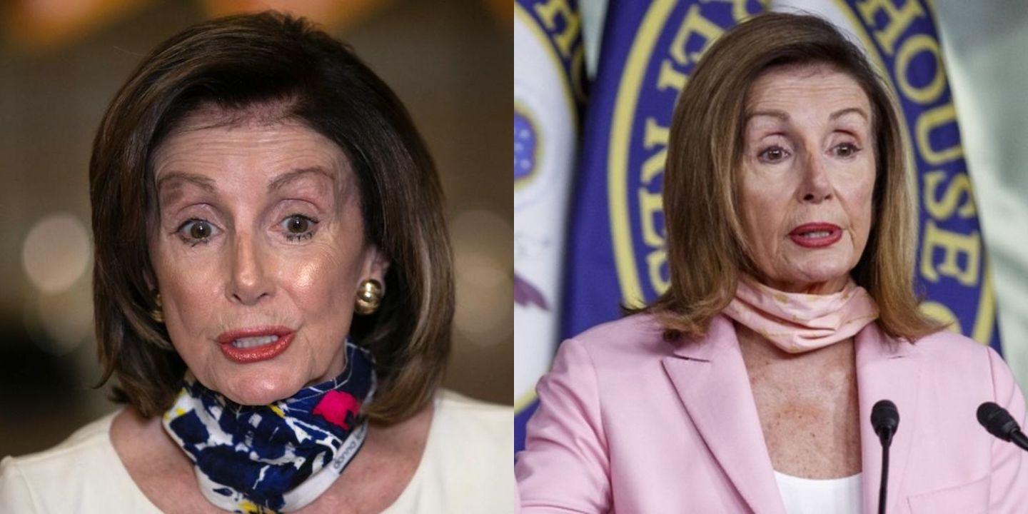 Nancy Pelosi’s plastic surgery includes her new eyebrows and face. 