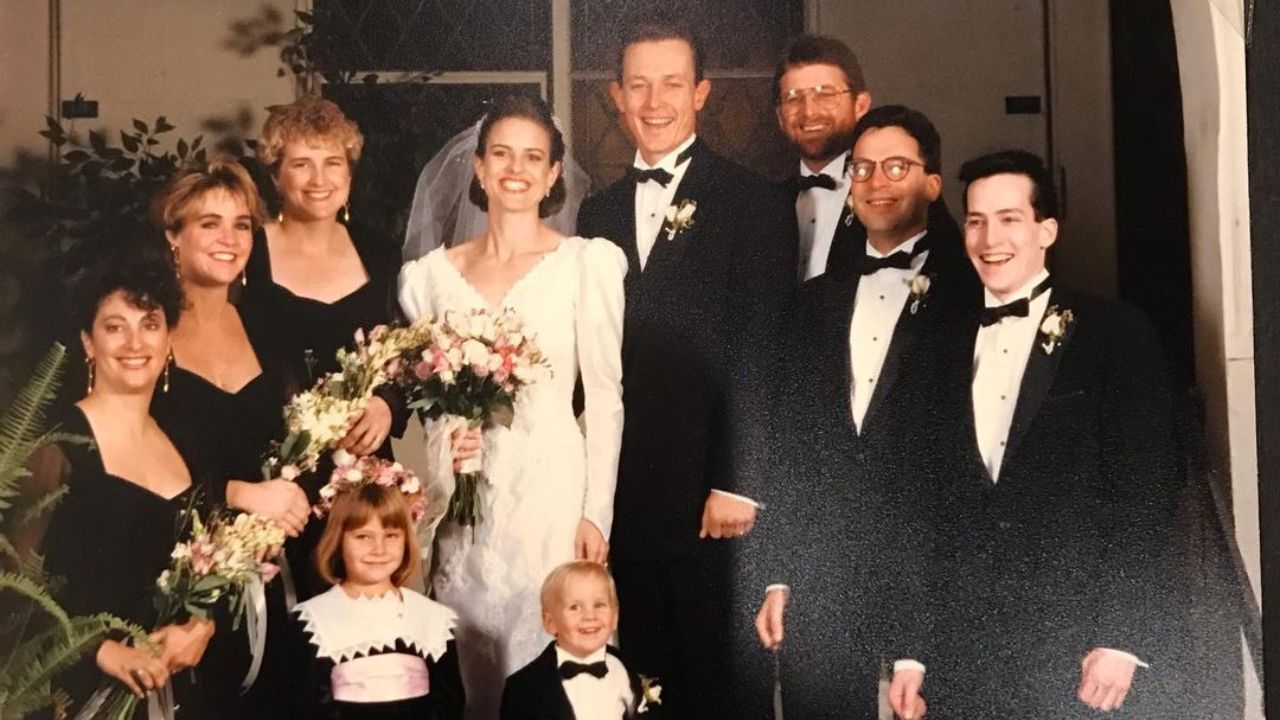 Robert Patrick and his wife's wedding ceremony picture.